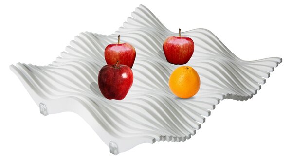 Centrotavola di forma quadrata in metacrilato 31x31xh8 cm colore bianco