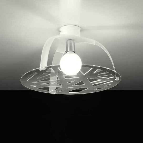 Plafoniera Morgana diametro 48xh26 cm in metacrilato sagoma circolare decoro geometrico 1xE27 Max 25W