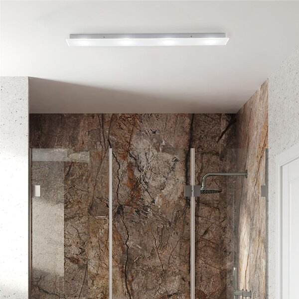 Plafoniera da soffitto Quadrata in Cristallo acrilico 4 Luci 122x22xh10 cm IP 20 - Attacco GX 53-1 bicolore bianco trasparente
