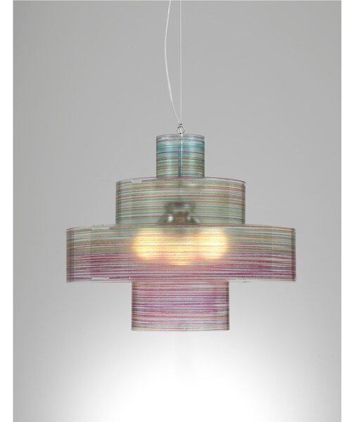 Lampadario a sospensione diametro 70xh60 cm Babilonia con Paralume in policarbonato antiriflesso multicolor
