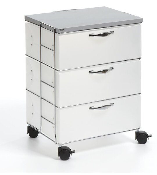 Cassettiera con ruote 44x35xh57 cm ISOTTA 3 Cassetti portata max 20 kg Bianco