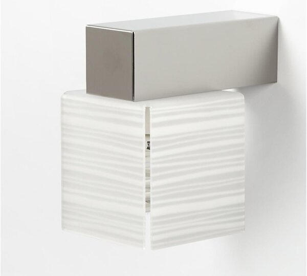 Applique da muro con Paralume DECODADO con supporto in acciaio satinato paralume Righe Bianco