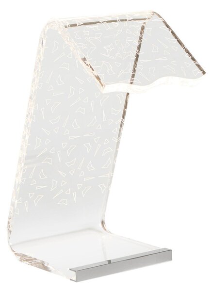 Lampada da Tavolo in polimetalcrilato corpo illuminante a LED 12x18x26 h cm -led 2 W - 24 volt incisioni fantasia