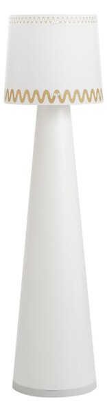 Lampada da terra con paralume conico in PC Lexan decorato RICCIONE diametro 40xh183 cm -peso 7.50 kg decoro oro