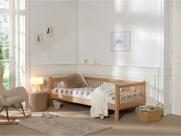 Letto da bambini di colore naturale in faggio massiccio con rete inclusa 90x200 cm Forrest – Vipack