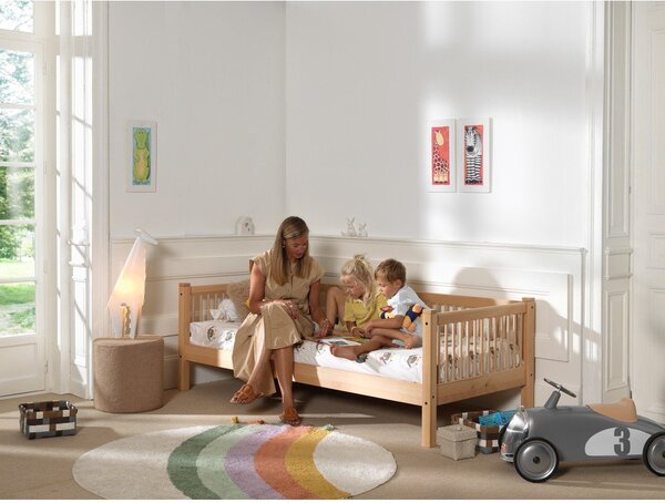 Letto da bambini di colore naturale in faggio massiccio con rete inclusa 90x200 cm Forrest – Vipack