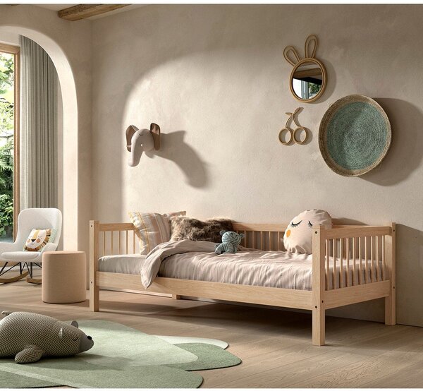 Letto da bambini di colore naturale in faggio massiccio con rete inclusa 90x200 cm Forrest – Vipack