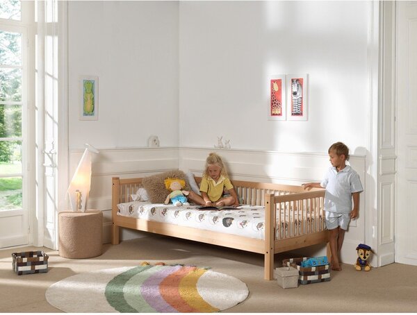 Letto da bambini di colore naturale in faggio massiccio con rete inclusa 90x200 cm Forrest – Vipack