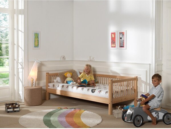 Letto da bambini di colore naturale in faggio massiccio con rete inclusa 90x200 cm Forrest – Vipack