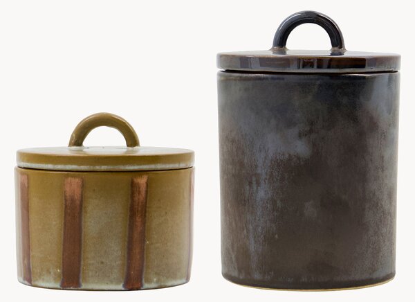 Set di 2 scatole portaoggetti in ceramica fatte a mano Tallic