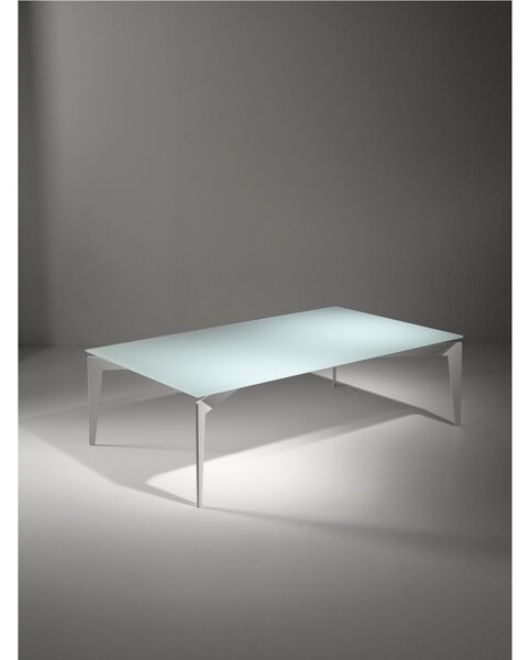 Tavolino rettangolare con Top in vetro acidato 120x70xh36 cm NORDIC