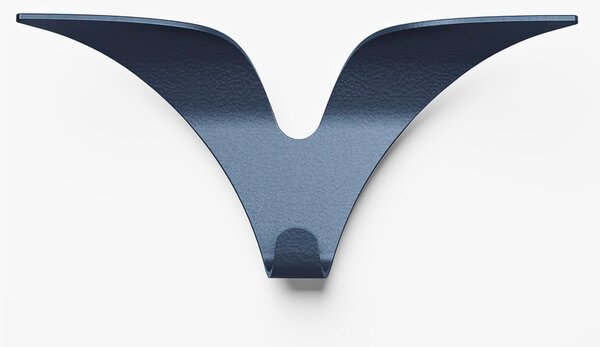 Appendiabiti da parete in Acciaio verniciato 26x5,5xh12 cm JONATHAN colore Blu Sabl�
