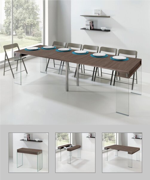 Tavolo-consolle allungabile (5 allunghe) CITY da MIN 45 - a Max 270x90xh75 CM