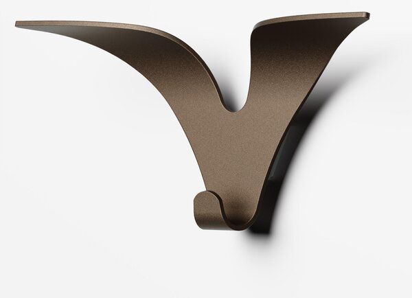 Appendiabiti da parete in Acciaio verniciato 26x5,5xh12 cm JONATHAN colore Bronzo Sabl�