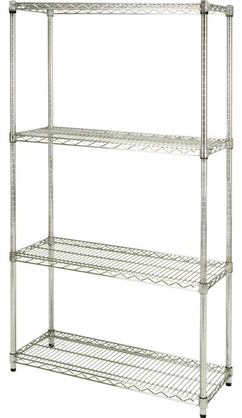 Libreria in KIT-4 Ripiani - 60x45xh160 cm - peso 15,60 kg montante da 2,6 cm Archimede Cromo lucido