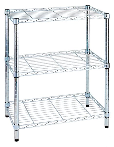 Libreria in KIT-3 Ripiani Archimede 36x60xh75 cm - peso 5,16 kg , montante da 2,6 cm Cromo Lucido