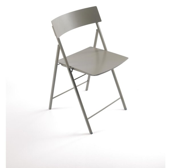 PIPER Sedia pieghevole struttura in metallo schienale e seduta in plastica 46x46xh79 cm Altezza da chiusa 90cm tortora
