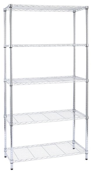 Libreria in KIT-5 Ripiani Archimede 35x90xh177 cm - peso 11,7 Kg montante da 2,6 cm Cromo lucido