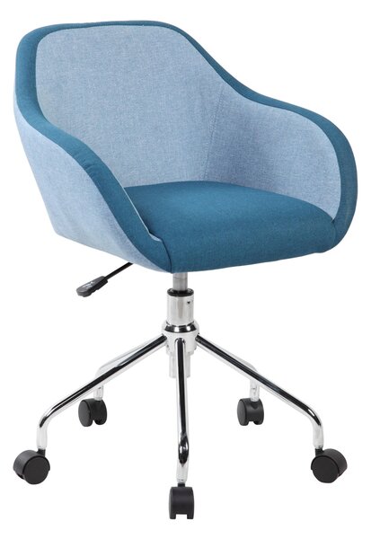 Poltrona operativa con braccioli COLUMBUS L58,5 x P38,5 x H58,5-h107,5 cm - 8,3 kg con tessuto blu