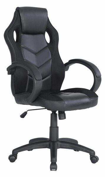 Poltrona Gaming modello LAS VERGAS gioco, computer ufficio in similpelle 61 x 66 x h. 106/116 Colore nero