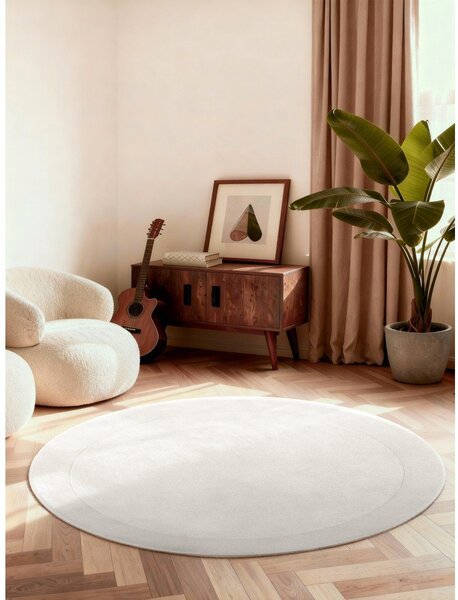 Tappeto rotondo color crema in misto lana tessuto a mano ø 150 cm Kivi – Villeroy&Boch