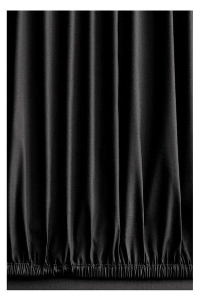 Set copripiumino e federa nero in cotone renforcé per letto matrimoniale/per letto esteso con lenzuolo incluso/4 pezzi 200x220 cm Damask – Mila Home