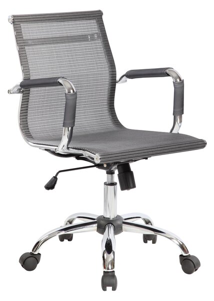 Poltrona direzionale con braccioli Dallas 54x62xh92-max102 cm -Peso 12,2 kg rivestimento in tecnica traspirante rete grigio