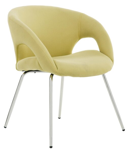 Poltroncina attesa in tessuto su slitta con braccioli in acciaio PENSACOLA 59x57xh72 cm - peso 8 kg imbottita colore giallo