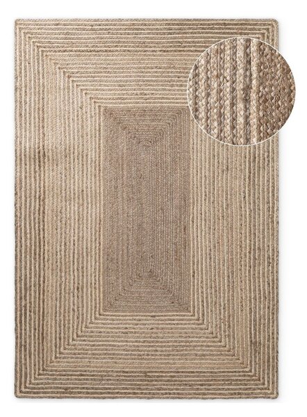 Tappeto colore naturale chiaro/colore naturale scuro in iuta reversibile/tessuto a mano 120x170 cm Juno – Hanse Home