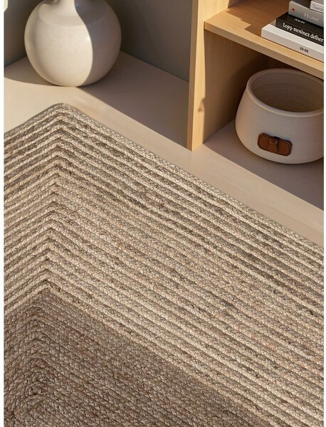 Tappeto colore naturale chiaro/colore naturale scuro in iuta reversibile/tessuto a mano 120x170 cm Juno – Hanse Home