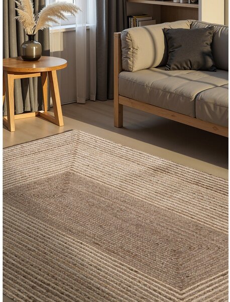 Tappeto colore naturale chiaro/colore naturale scuro in iuta reversibile/tessuto a mano 120x170 cm Juno – Hanse Home