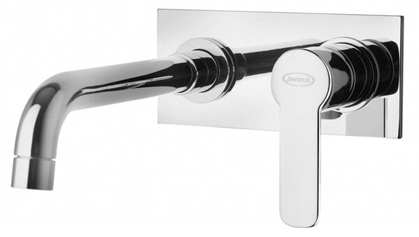 Miscelatore lavabo a muro con piastra Jacuzzi | rubinetteria Eolo ottone cromato 0E000497JA03