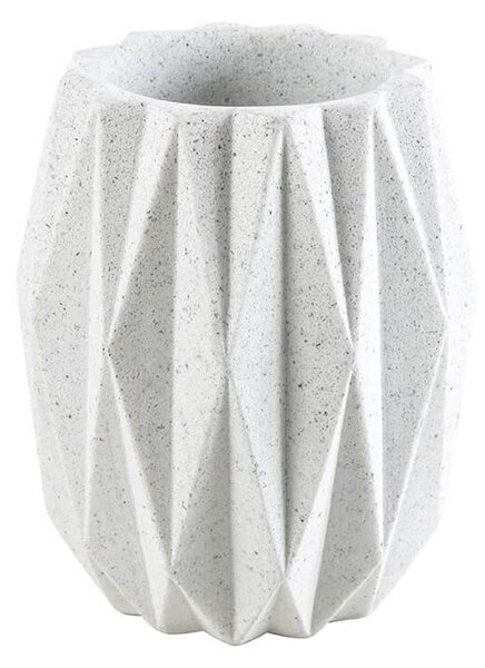 Bicchiere porta spazzolini Cipì serie Geo White in resina pigmentata