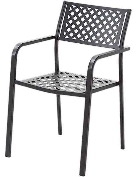 Set 2 sedie da giardino impilabili LOLA 2 in acciaio pre-zincata Verniciatura poliestere, 66x58xh97 cm, peso 5.8 kg, prodotto in italia, 100 x 100 riciclabile