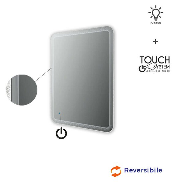 Specchio touch 90X74 LED disegno righe