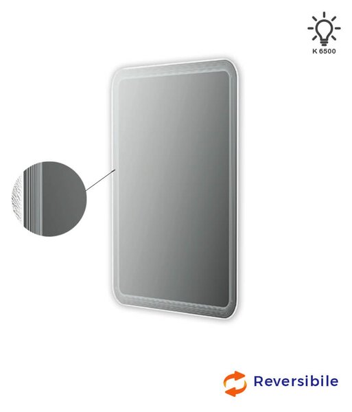 Specchio LED intarsiato righe 90X60 retroilluminato