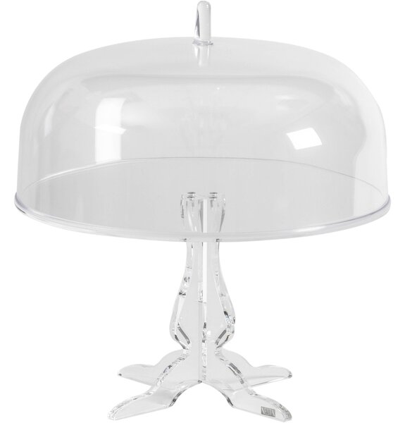 Alzata piccola con campana like water trasparente incolore, dimensioni h28x28x15-25 cm, peso 0,835 kg, spessore 4 mm