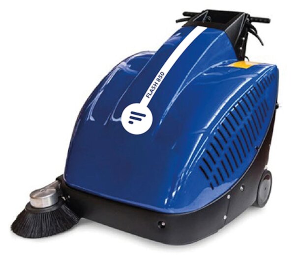 Spazzatrice Elettrica con Batteria AGM 100 AH leggera e maneggevole, raccoglie sporco e polvere su ogni tipo di pavimentazione. ideale per ambienti fino a 1550 m2