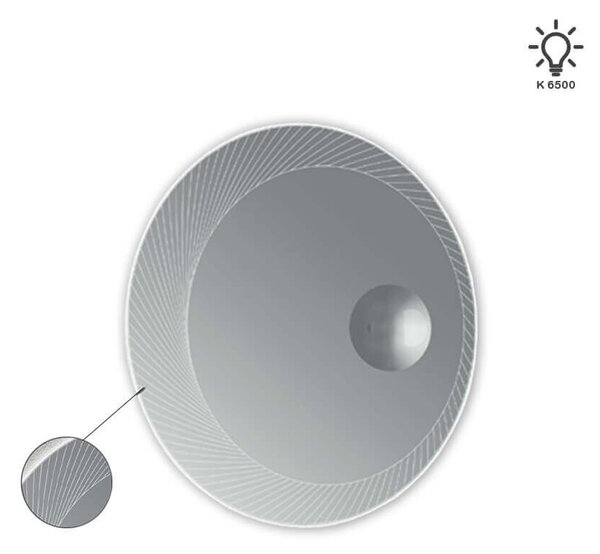 Specchio tondo LED bordo lavorato diametro 100 con ingranditore