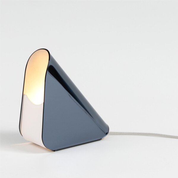 Lampada da tavolo in cristallo acrilico SHELL Piccola 7xh9 cm Lampada E14 40 W con filo plexiglas finitura Blu specchio