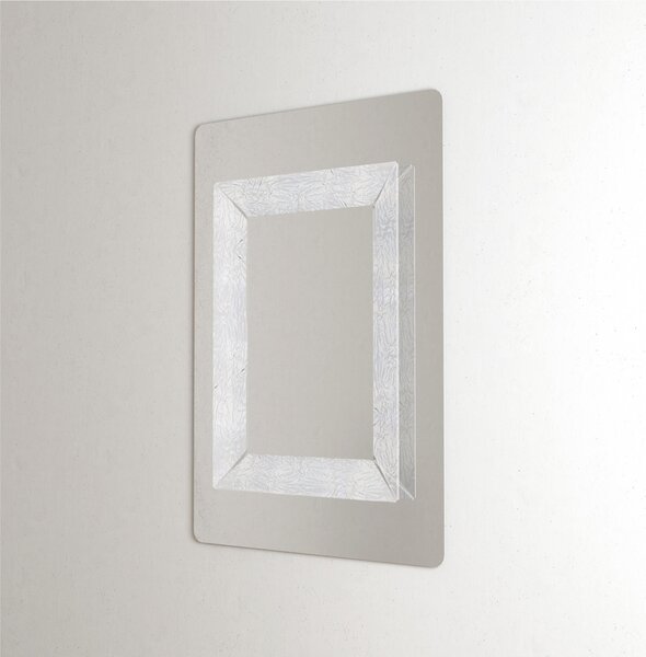 Specchio da muro Modello Riflessi 80xh110 cm , spessore 7 cm - peso 15 kg con cornice interna in cristallo acrilico colore ice