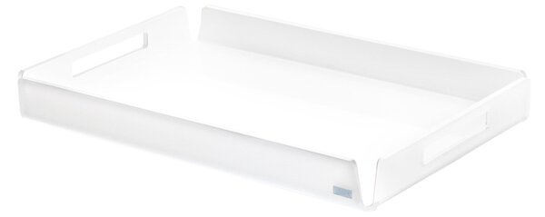 Vassoio small in cristallo acrilico like water ice, dimensioni 32x22xh3,5 cm, peso 0,44 kg, spessore 5 mm colore bianco satinato