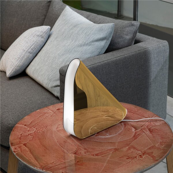 Lampada da tavolo in cristallo acrilico SHELL Media 35x8xhh35 cm Lampada E14 40 W con filo plexiglas finitura Oro
