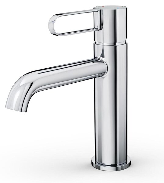 Rubinetto per lavabo, corpo in ottone, finitura cromata, miscelatore monocomando con cartuccia in Vetroceramica e tubo interno in EPDM