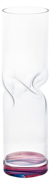Vaso Portafiori di arredo in cristallo acrilico Bloom Small diametro 7xh25 cm contenitore trasparente incolore, spessore 5 mm