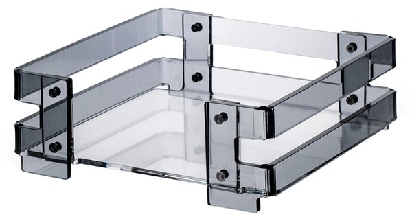 Portatovaglioli in plexiglas minerva Medio linea moderna dimensioni 18,5x19,5xh6,5 cm, spessore 8 mm colore fum�