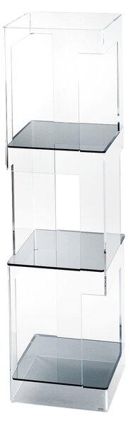 Libreria in cristallo acrilico design moderno 26x26x h100 cm, peso 7 Kg, design moderno e minimal, in cristallo acrilico Fum�
