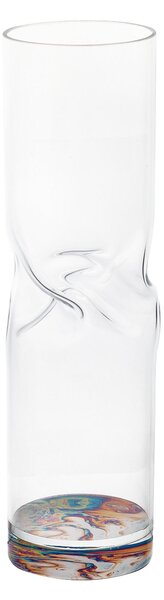 Vaso Portafiori di arredo in cristallo acrilico Bloom Small diametro 7xh25 cm contenitore trasparente incolore, spessore 5 mm