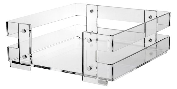 Portatovaglioli in plexiglas minerva linea moderna dimensioni 22,5x21,5xh8 cm, spessore 8 mm
