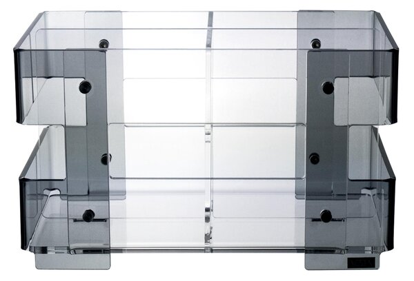 Portaposate in cristallo acrilico minerva linea moderna dimensioni 13x9,5xh6 cm, spessore 8 mm colore fume